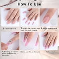 thumbnail image 6 of RAGUPEL 24Pcs Blue Flower Press on Nails Short Square French Tip Fake Nails with Gold Rhinestones Flower Core Design Spring Summer False Nails Cute Stick on Nails Full Cover Artificial Glue on Nail, 6 of 7