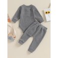 thumbnail image 5 of Musuos Infant Baby Boy Waffle Jumpsuit Outfits 3 6 9 12M Solid Color Long Sleeve Romper with Elastic Waist Pants, 5 of 10