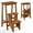 Coffee, variant on Costway Costway 3-in-1 Rubber Wood Ladder 3 Tier Folding Step Stool Brown Coffee