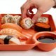 thumbnail image 5 of Bandeja para dumplings de estilo japonés con compartimento para vinagre y hueco para salsa | Plato dividido para mojar sushi, gyozas, snacks y aperitivos, 5 of 5
