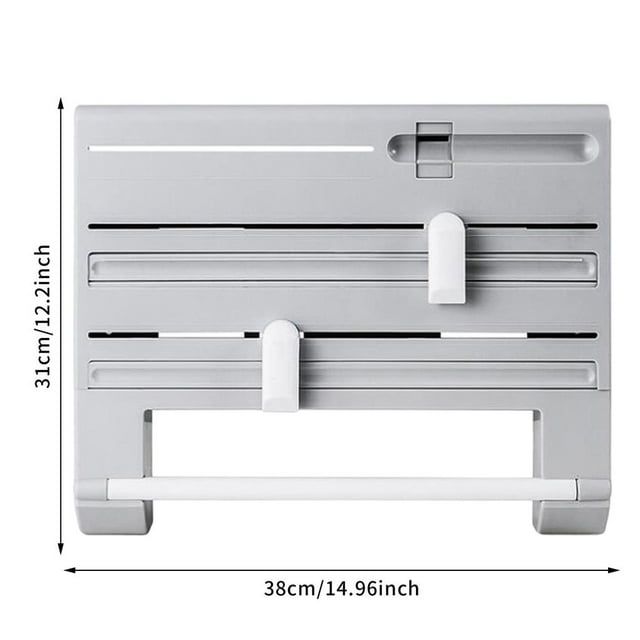 6 in 1 Plastic Wrap Storage Cutting Rack Storage Box Multifunctional Storage Cutting Rack Household Kitchen Tool Rack for Kitchen Seasonings Home