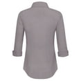 thumbnail image 2 of Made by Johnny Women's 3/4 Sleeve Tailored Button Down Shirts M GREY, 2 of 6