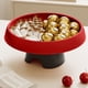 thumbnail image 3 of Mesas de Café Negras para la Sala de Estar, Cuenco de Fruta Rojo Y Blanco Alto con 25 cm de Diámetro, Plato de Servicio de Aperitivo Y Nuez de Lujo, Mesas de Café Blancas para la Sala de Estar, 3 of 6