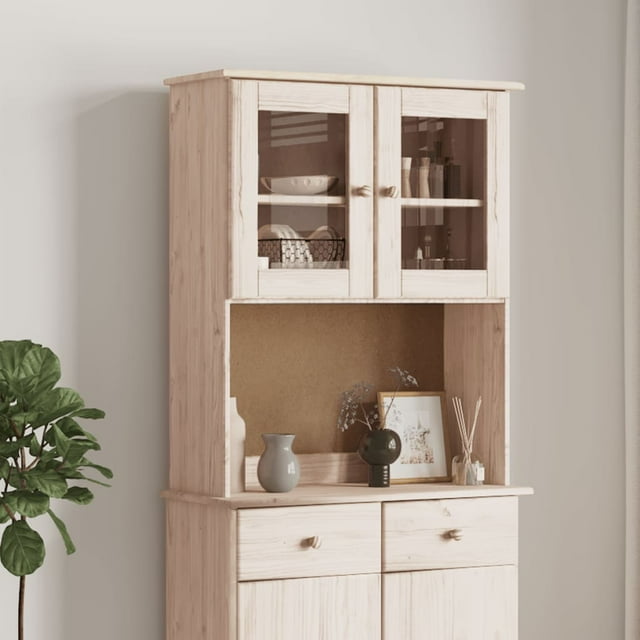 vidaXL Commode Haute 77x30x92 cm Bois Massif Pin