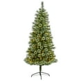 thumbnail image 3 of Nearly Natural 6' Green Snow Tip Artificial Christmas Tree Prelit Clear 300 LED Lights, 3 of 8