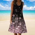 thumbnail image 2 of Hwmodou Women Dresses Casual Summer Dress Crew Neck Sleeveless Vacation Simple Beach Daily Dress Tank Dress Swing Dress Fashion Loose Midi Dress Chic Ladies Sundress, 2 of 5