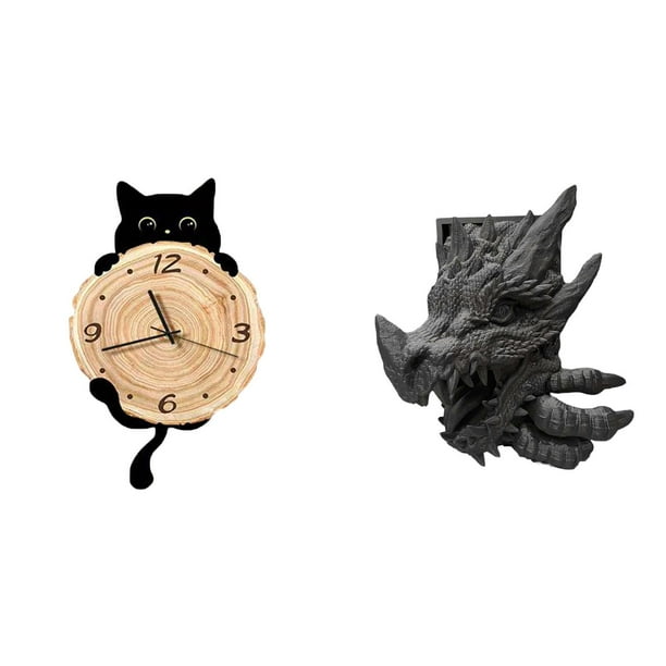 Reloj De Pared Con Sujetalibros De Dragón, Decoración Para El Hogar, Regalos Decorativos, Adorno Colgante, Soporte Para Libros, Estantería, Sala De Estar, Gabinete, Oficina, Dormitorio,