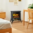 Costway 18'' Portable Indoor Electric Fireplace Stove with Realistic