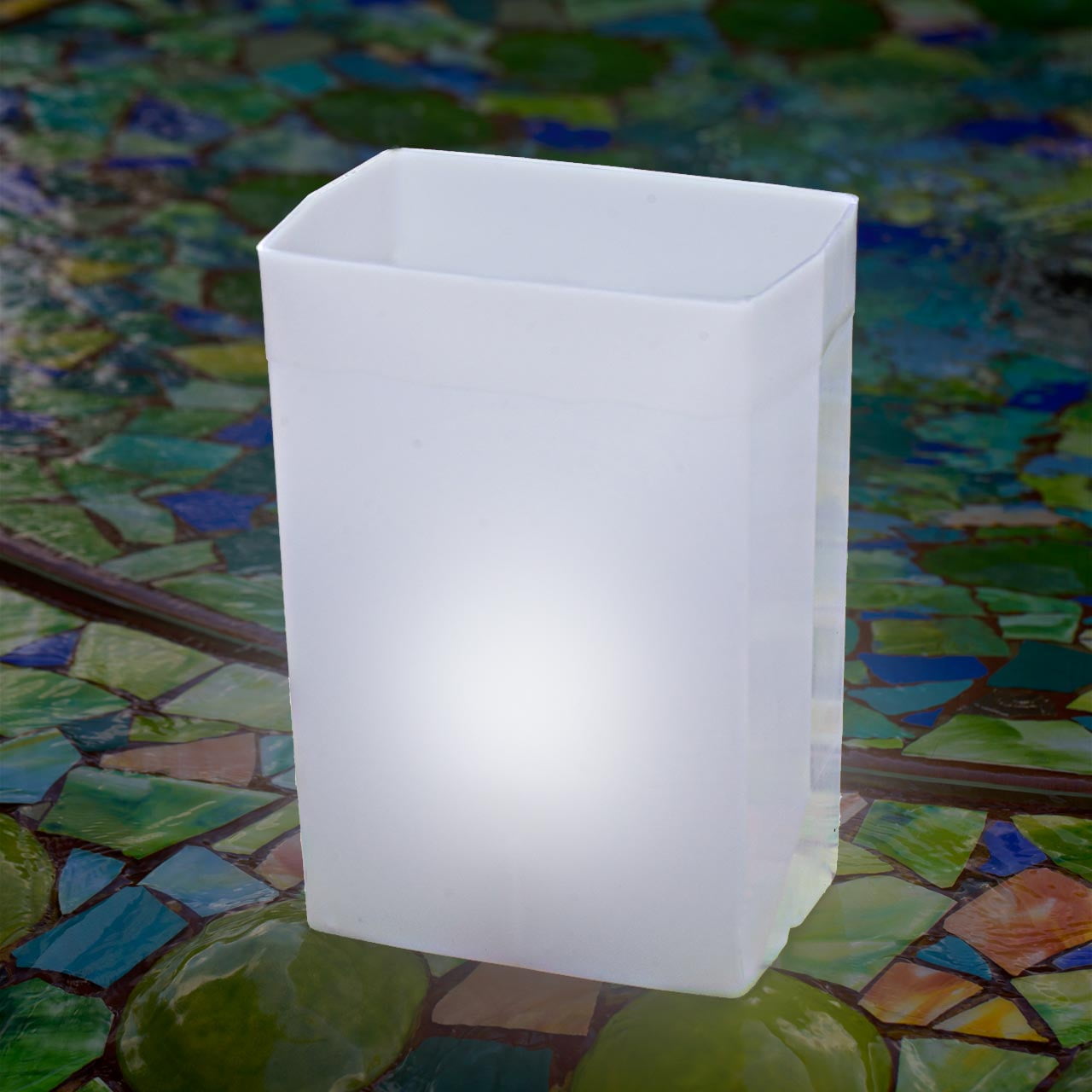 Set of 12 White Luminaries, White Candles, Candle Holders & Stakes