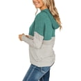 thumbnail image 3 of Women's Color Block Hoodies Fall Long Sleeve Sweatshirt Casual Drawstring Pullover Tops Striped Tunic Shirts, 3 of 5
