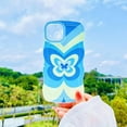 thumbnail image 2 of Compatible with iPhone 13 Butterfly Case for Women Girls,Aesthetic Cute Girly Wavy Design Soft Shockproof Cell Phone Cover for iPhone 13 (Butterfly/Blue), 2 of 8