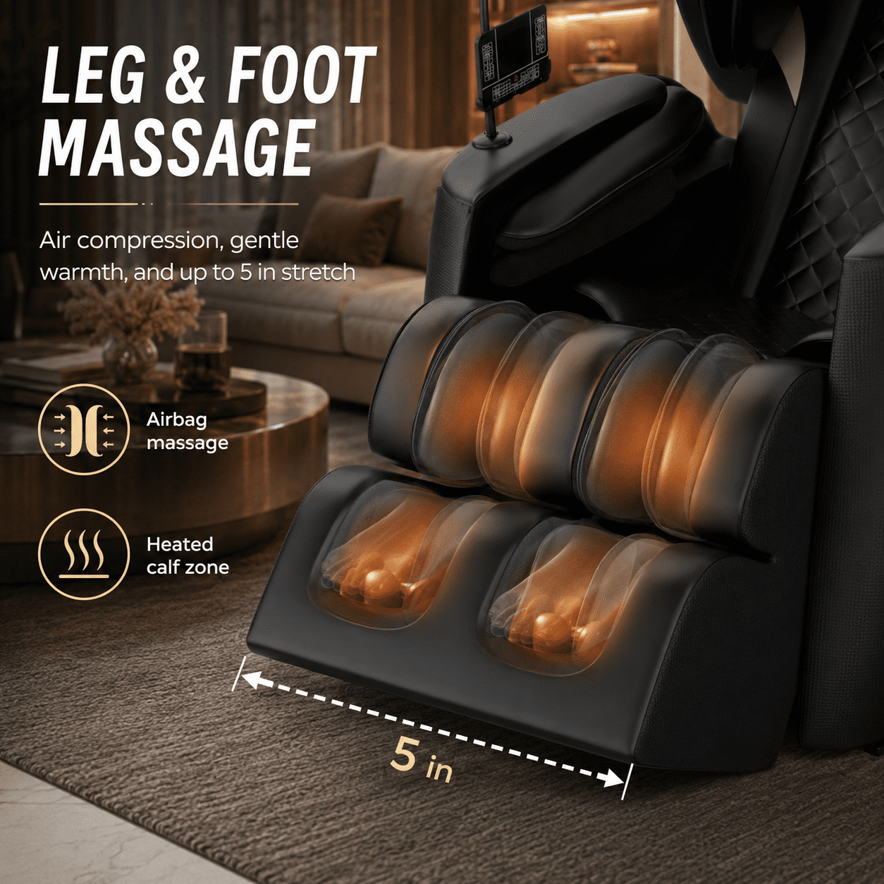 Aenkyo Full Body Zero Gravity Massage Chair Recliner with 6 Fixed Rollers and Foot Massage, Black