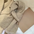 thumbnail image 5 of Plush Faux Wool Scarf Milky Tone Elegant Winter Neckwear Soft Textured Scarf For Cold Weather, 5 of 8