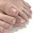 thumbnail image 3 of Acrylic Glossy Pink Toenails Press On Nails with Sequins, 3 of 5