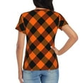 thumbnail image 3 of Halloween Shirts for Women, plaid halloween Womens Tops Casual T Short Sleeve Shirts Halloween Party Costume, 3 of 6