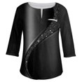 thumbnail image 3 of TQWQT Plus Size Going Out Tops for Women 2024 3/4 Length Sleeve Shirts Tie Dye Gradient Fall V Neck Sweatshirts for Women Loose Fit with Front Pocket Dark Gray XXL, 3 of 5