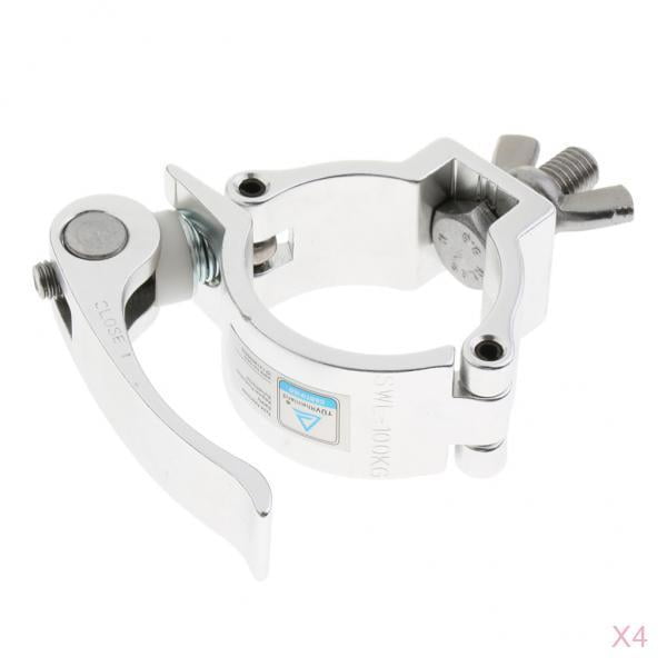 4x O-Clamp Montaje de Iluminación de 3 Pulgadas para Luz de Escenario Luz Móvil Par de lámpara Proyector Acabado de Aleación de Aluminio, Resist Gloria Gancho de luz LED para escenario