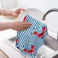 thumbnail image 6 of Sikiie Red Funny Crab on Blue Stripe Waffle Weave Kitchen Dish Cloth,Super Absorbent Kitchen Dish Towels 16*26 Inches for Dish Rags Washing Dishes, Drying Dishes, 6 of 7