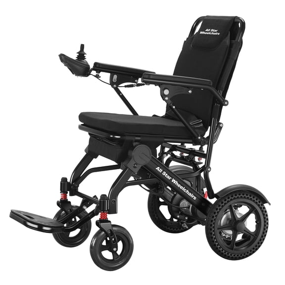 All Star Wheelchairs Ultra Lightweight Electric Wheelchair 300lb Capacity 39lb Weight 10 Mile Range