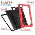 thumbnail image 6 of SOATUTO For T-Mobile Revvl Tab 5G Come With Tempered Glass Screen Protector Film Tablet Case with Kickstand / Shoulder Strap Kids Friendly Shell Fit for T-Mobile Revvl 10.36 inch - Red+Black/1 Pcs, 6 of 6