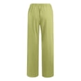 thumbnail image 5 of Cotton Linen Pants for Women Summer Drawstring Loose Linen Straight Wide Leg Pant Womens Casual Solid Lightweight Breathable Comfy Beach Vacation Pant, 5 of 5