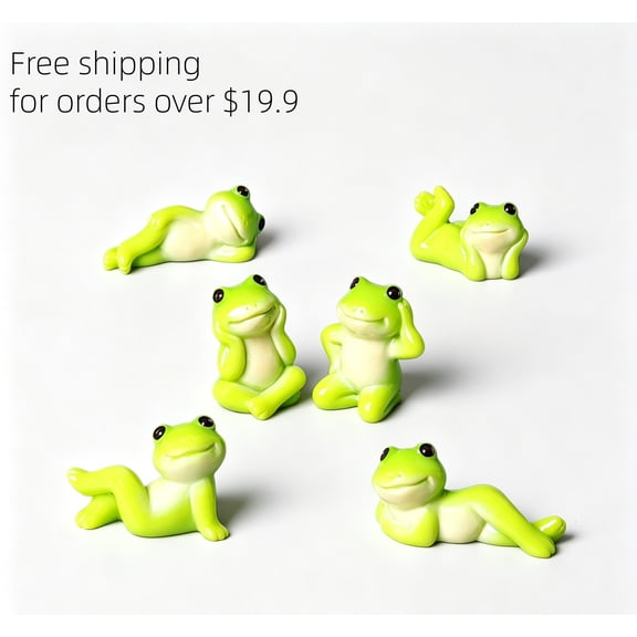 6Pcs Funny Frog Resin Charms No Pre-Drilled Hole for Bag Charm & DIY Jewelry Making