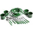 thumbnail image 1 of STANSPORT - Deluxe 24-Piece Enamel Tableware Set: Plates, Bowls, Mugs & Utensils (Green), 1 of 5