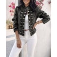 thumbnail image 5 of ChicMe Women's Denim Jackets Button up Stand Collar Long Sleeve Jeans Jacket Casual Lightweight Fall Coat Gray-XL, 5 of 8