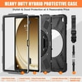 thumbnail image 2 of Dteck Case for Samsung Galaxy Tab A9 Plus 11 Inch (SM-X210/X215/X216/X218), Shockproof Built-in Screen Protector Heavy Duty Full-Body Case Rotating Stand Cover with Hand/Shoulder Strap,Black, 2 of 10