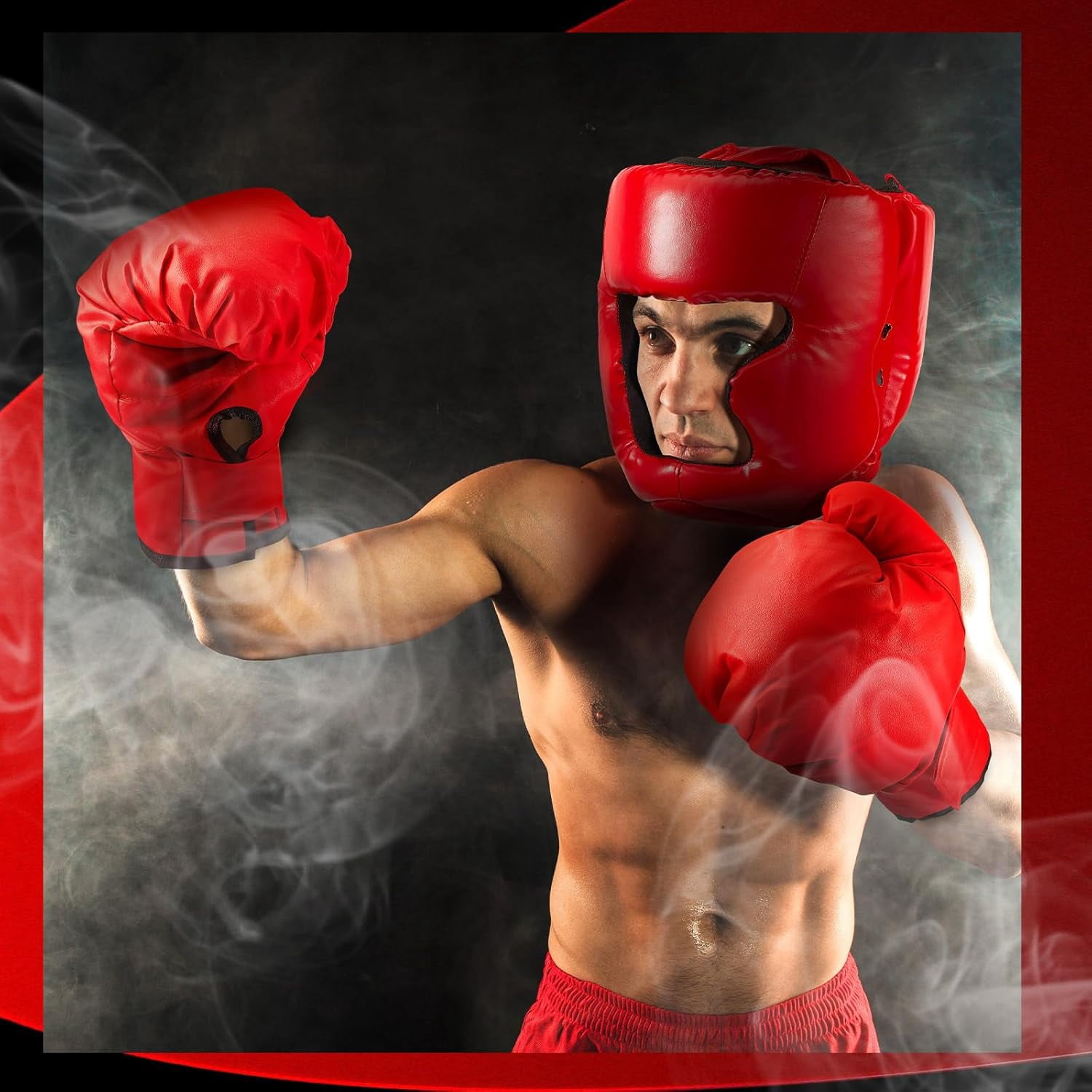 14-piece boxing set includes 2 pairs of 16-ounce (approximately 453.6 grams) boxing gloves, a helmet, and a face mask for adult and youth beginners training equipment