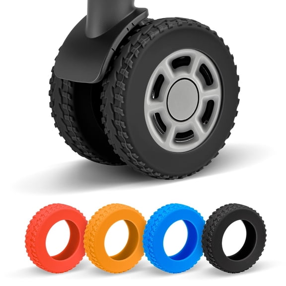 8 silicone luggage wheel covers fit 2-2.4", noise-proof travel accessories.