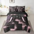 thumbnail image 2 of YST, Gaming Bedding, Comforter Set, Abstract Gradient, 7-Piece, Video Game, Full Size, Black and Pink, Geometric Plaid, 2 of 4