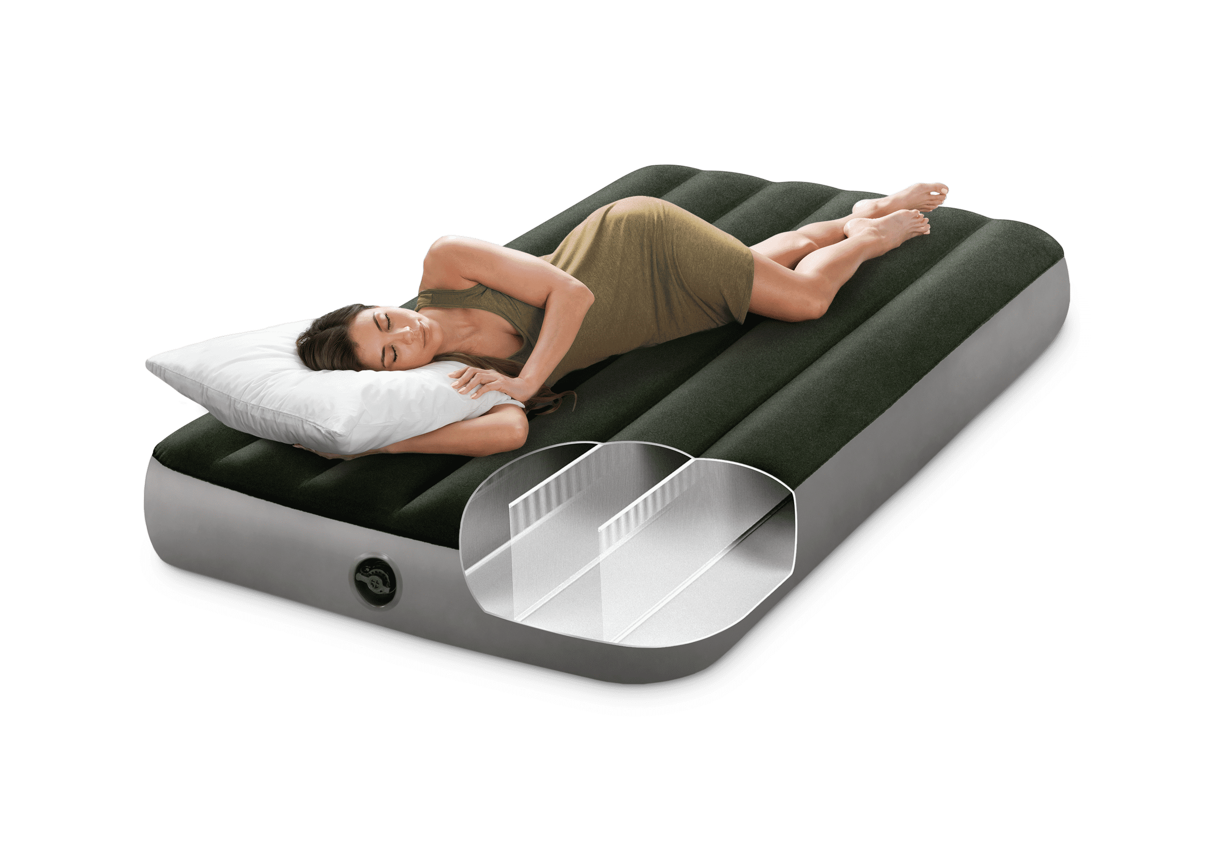 INTEX 10" Twin Dura-Beam Prestige Airbed w/ Battery Pump