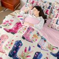 thumbnail image 4 of Manfei Adults Female Western Cowgirl Boots Bedding Comforter Set 7-Piece,Chic Floral Flowers King Bedding Sets,Exotic Style Ultra Soft Bed Sheets,Super Cozy Room Decor,Reversible, 4 of 8