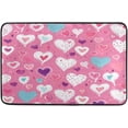 thumbnail image 5 of FREEAMG Cute Pink Heart Bath Curtain Rugs Sets 2 Pcs, Bathroom Theme Set with Shower Curtain and Non-Slip Carpet -12 Hooks-60X72in, 5 of 7