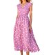 thumbnail image 1 of Vestidos de playa para mujer Abrigo floral Cuello en V Moda fluida para ir de compras (Rosa L) FLhrweasw Para estrenar, 1 of 8