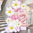 thumbnail image 3 of Set de globos para fiesta Corabsar número 2 color oro rosa de 40" con margaritas, 3 of 7