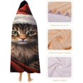thumbnail image 4 of Hooded Blanket Soft Fleece Wearable Blanket Christmas Cat Wearable Blanket Wrap with Hood Comfy Blanket for Adult, 4 of 6
