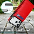 thumbnail image 7 of Allytechgroup Back Flip Wallet Case for iPhone 17 Pro with 5 Card Holder, Lightweight Luxury PU Leather Kickstand Magnetic Buckle Shockproof Anti-Scratch Protective Case for Women Men, Red, 7 of 7