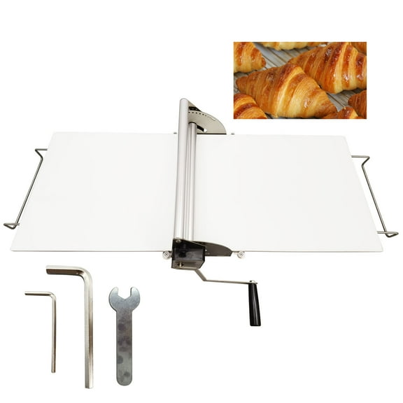 15" Pastry Dough Pressing Machine Hand-Cranked Stainless Steel