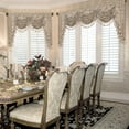 thumbnail image 2 of Luxury Waterfall Valances for Windows, Elegant Jacquard Thick Swag Curtains Valance with Tassels for Living Room, Bedroom Party Banquet Decorations (Light Coffee, W79 Inch, 1 Panel), 2 of 14