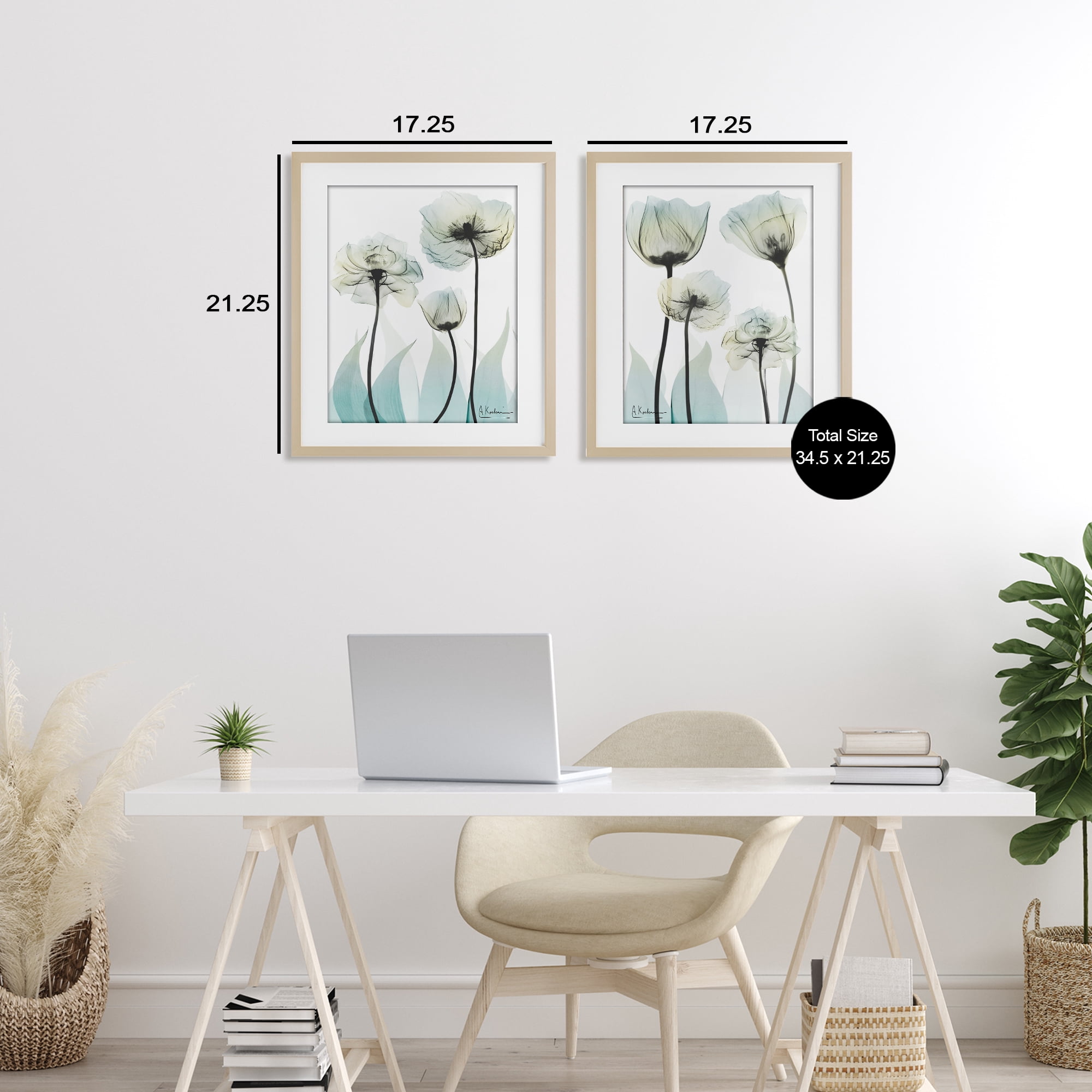 Stupell Industries Luxury Of Creation Flowers 2 Piece Birch Framed Print Under Glass Set, design by Albert Koetsier