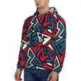 thumbnail image 2 of KLL Geometric Elements Print Mens Hoodie Long Sleeve Casual Pullover Hooded Sweatshirt Fashion Drawstring Hoodies with Pocket-Medium, 2 of 6
