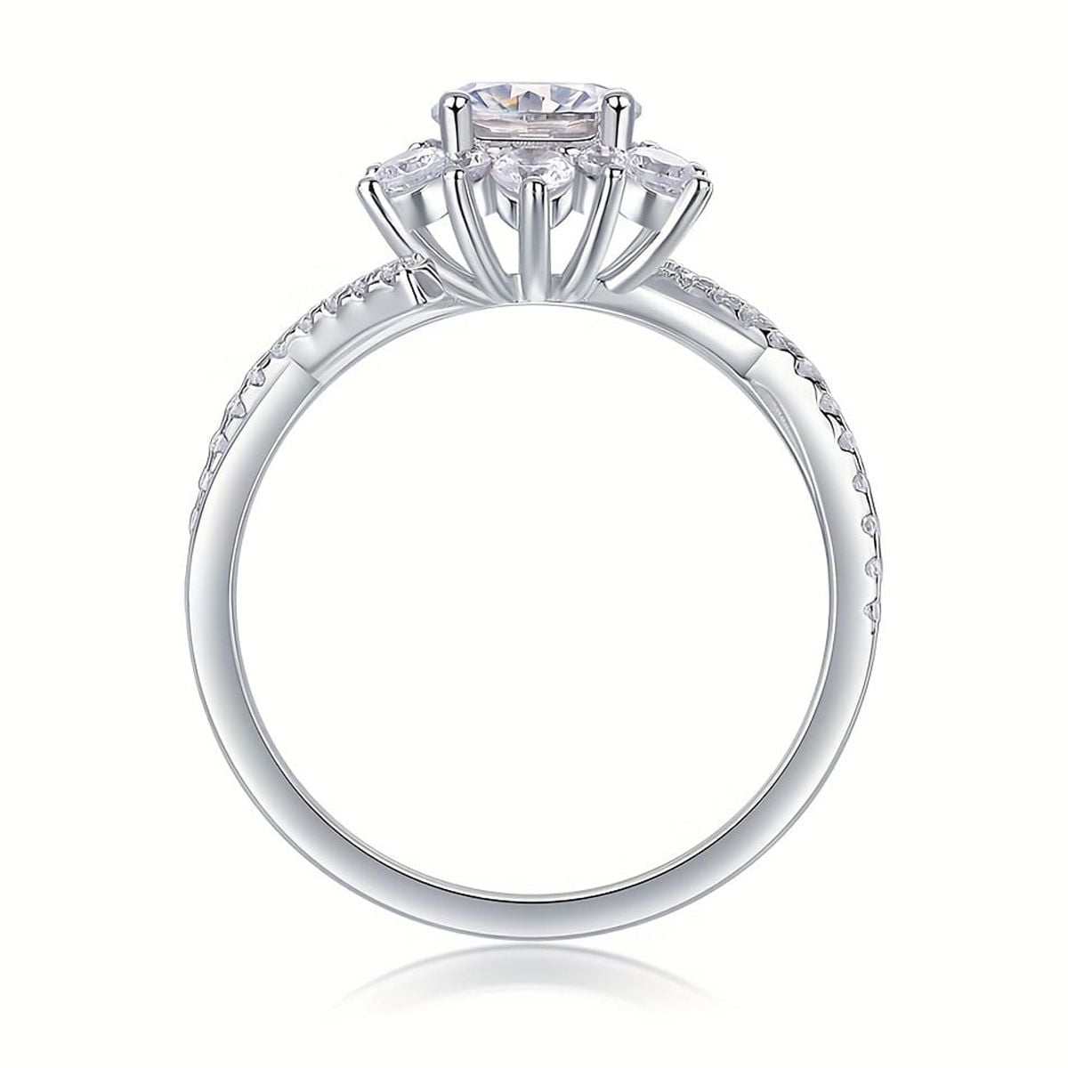 1 Carat Moissanite Diamond Wedding Band 925 Sterling Silver Infinity Promise Moissanite Engagement Ring Bridal Sets For Women