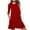 Red, variant on Ohufall Women's Nightgown 3/4 Sleeve Nightshirt Crew Neck Sleep Shirt Loose Loungewear Casual Sleepwear