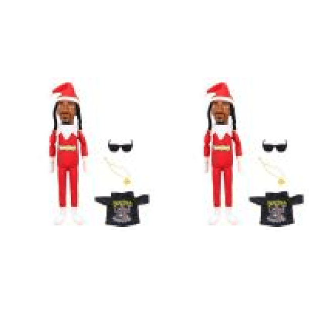 Snoop on The Stoop Snoop Dogg Muñeco de peluche de elfo navideño para amantes del hip hop Rojo