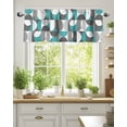 thumbnail image 2 of Teal Green Grey Valances for Windows Nordic Retro Medieval Geometric Abstract Valance Rod Pocket Short Window Treatments Curtains for Kitchen Bathroom Living Room Bedroom, 42 x 18 Inch, 2 of 7