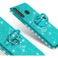 thumbnail image 4 of For Samsung Galaxy A01 Case,Ring Kickstand Glitter Cute Bling Cover for Girls Women Diamond Sparkly Compatible Case For Galaxy A01 Phone Cases - Teal, 4 of 5
