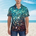 thumbnail image 2 of Fotbe Colorful Rainbow Glitter Camisa Hawaiana para Hombre Unisex – Camisa Casual de Verano con Botones de Manga Corta de Algodón y Lino,Medium, 2 of 7