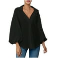thumbnail image 3 of Sudadera con cremallera,Blusa informal de manga larga con cuello en V para mujer, cuello redondo, poliéster suave, ideal para el hogar o el trabajo, sopatenor, 3 of 6